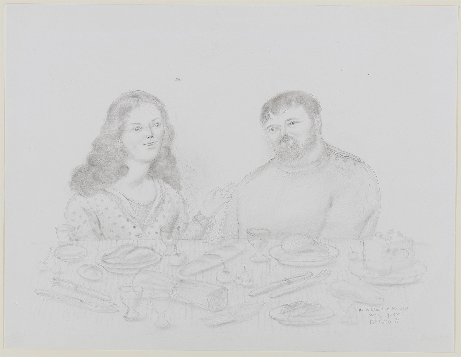 Fernando Botero: Dr. Wibke von Bonin and guest (Harald Szeemann) | ARGUS Art Asset Austria, Wien